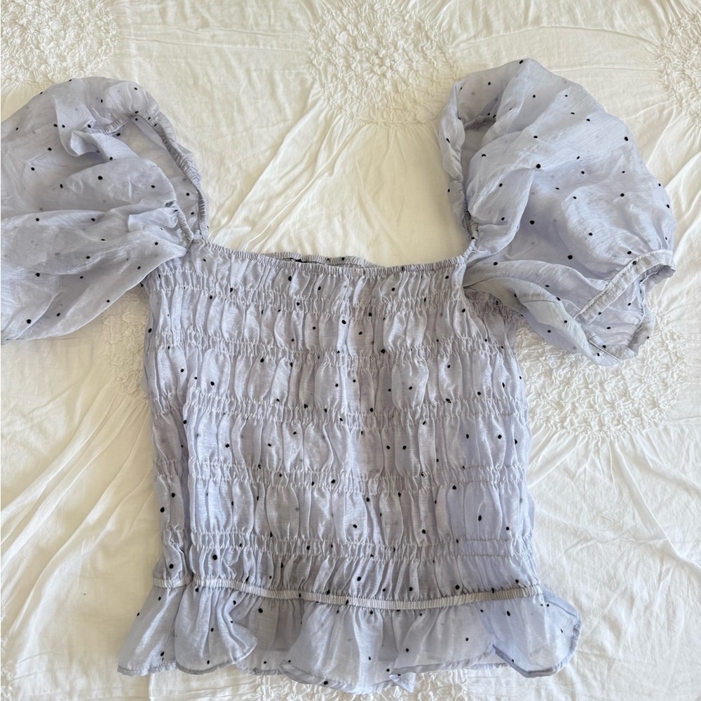 Puff Sleeve Polka Dot Top